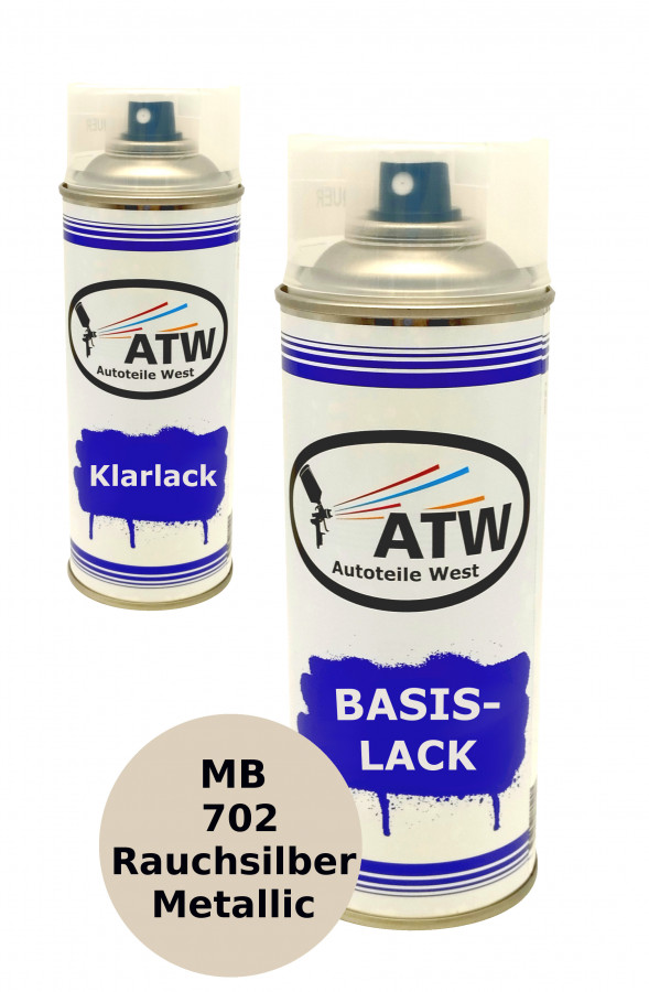 Autolack für Mercedes Benz 702 Rauchsilber Metallic +400ml Klarlack Set